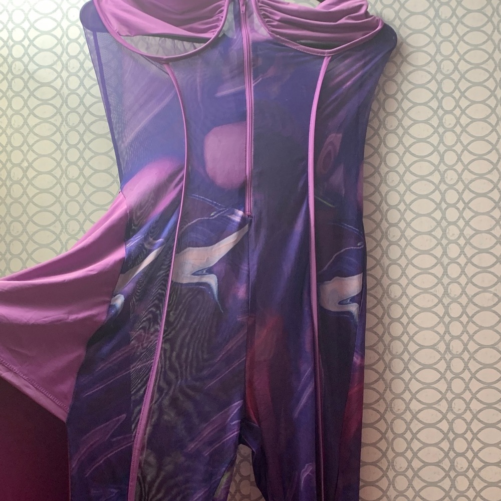 Purple and Pink Graphic Bodysuit